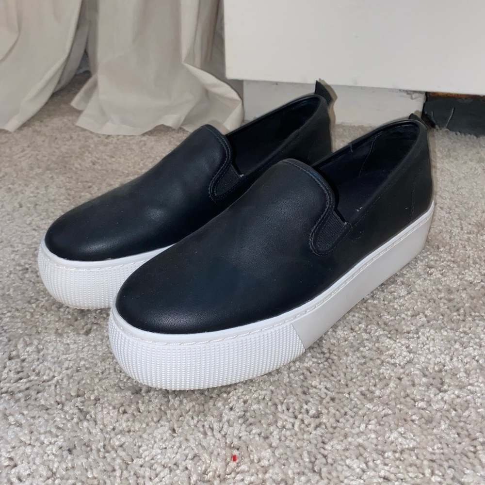 Black platform slip on shoes. Never Worn!